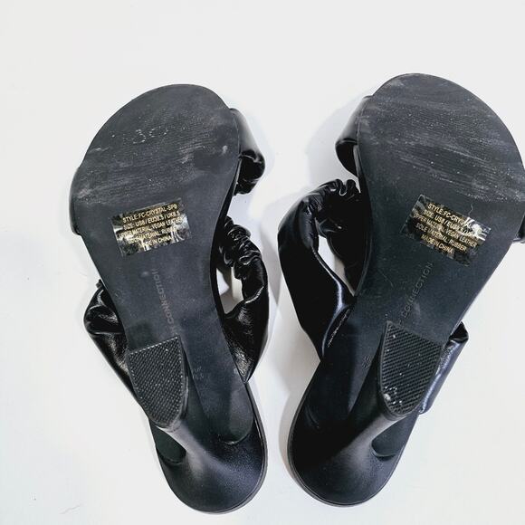 French Connection Black Faux Leather Crystal Heels - Picture 7 of 8